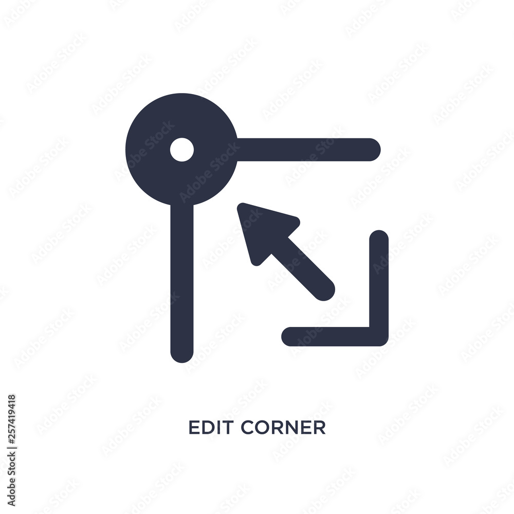 edit corner icon on white background. Simple element illustration from geometric figure concept.