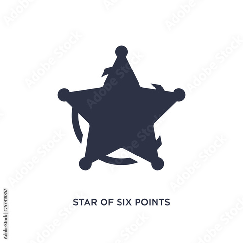 star of six points icon on white background. Simple element illustration from geometry concept. photo