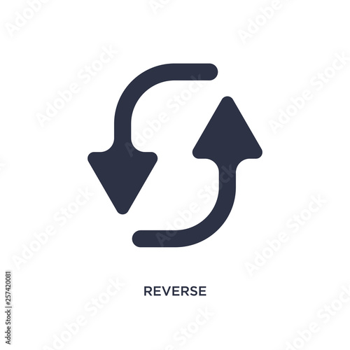 reverse icon on white background. Simple element illustration from geometry concept. photo