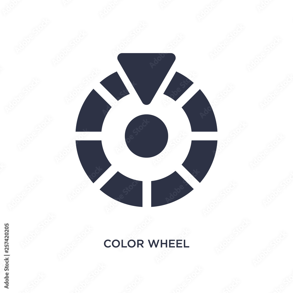 color wheel icon on white background. Simple element illustration from geometry concept. color wheel icon on white background. Simple element illustration from geometry concept.