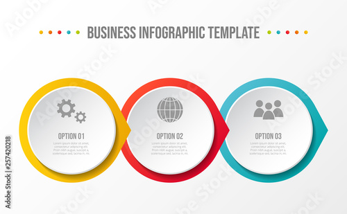 Chart with colorful business icons - infographic template. Vector