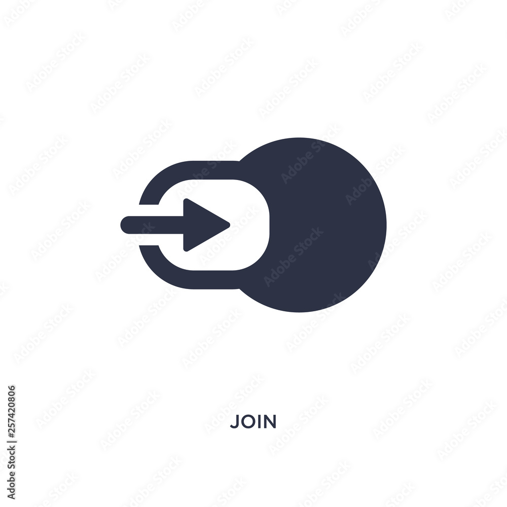 join icon on white background. Simple element illustration from geometry concept. join icon on white background. Simple element illustration from geometry concept.