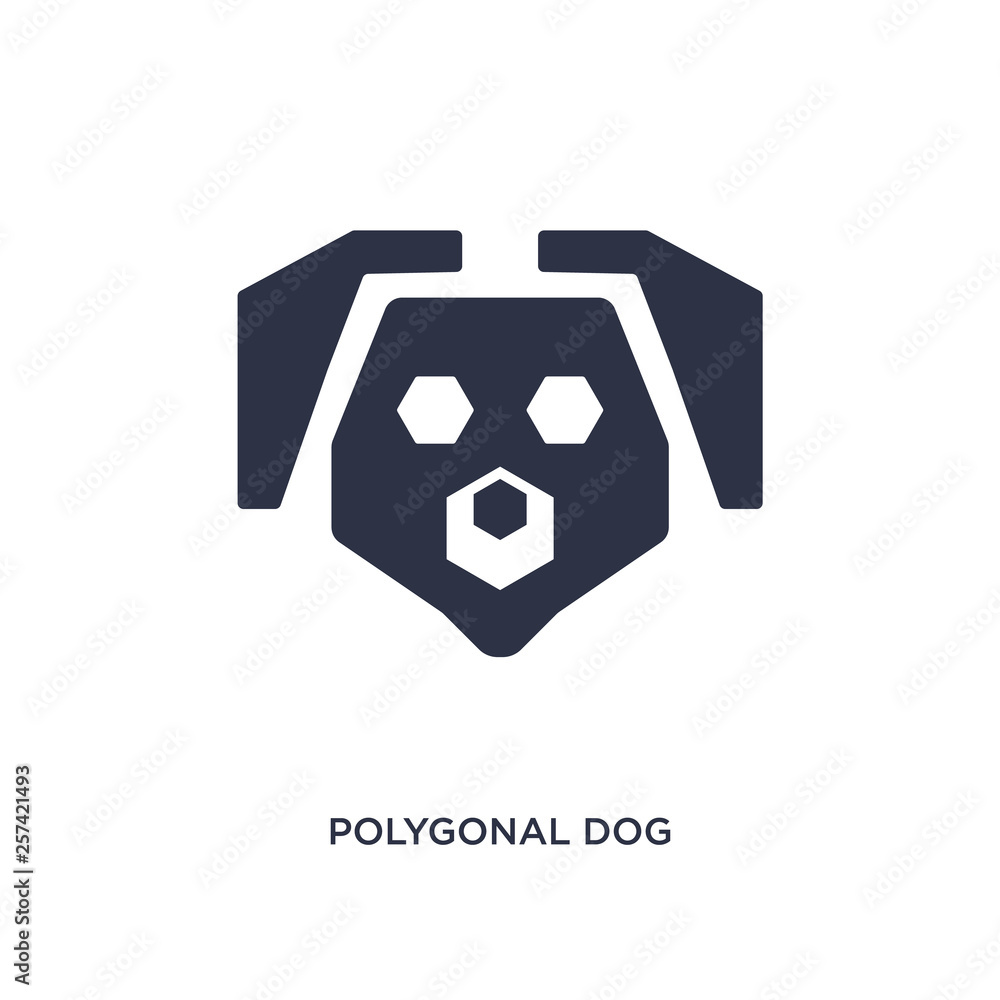 polygonal dog icon on white background. Simple element illustration from geometry concept. polygonal dog icon on white background. Simple element illustration from geometry concept.