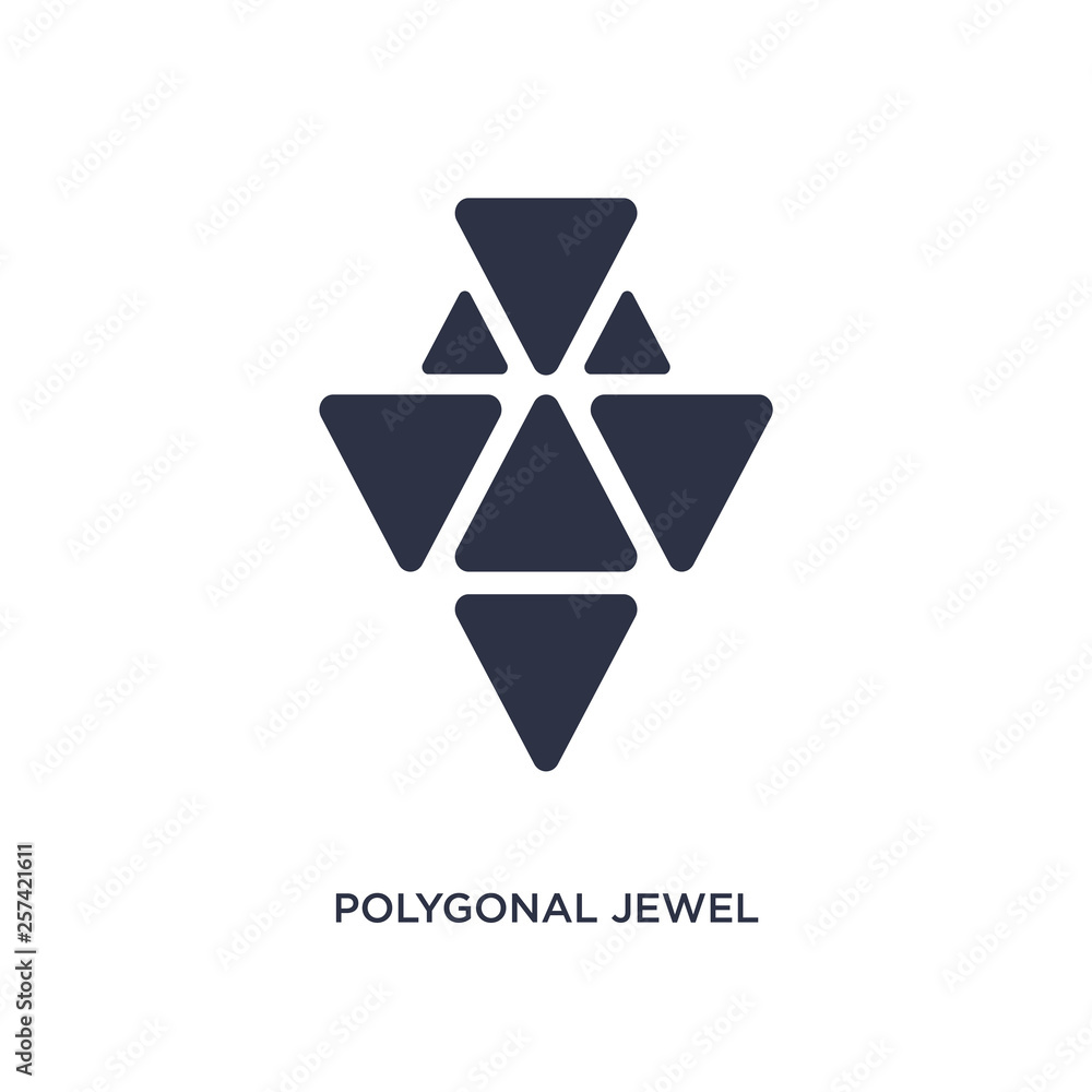 polygonal jewel icon on white background. Simple element illustration from geometry concept. polygonal jewel icon on white background. Simple element illustration from geometry concept.