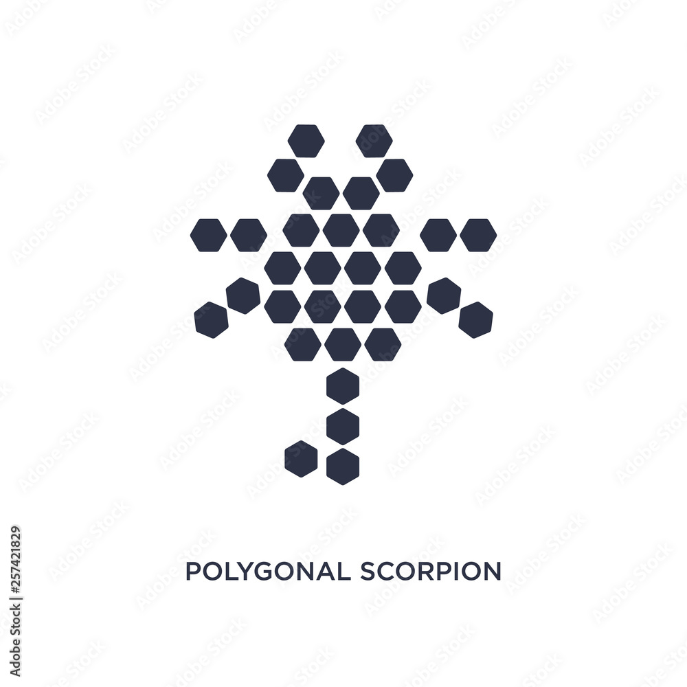 polygonal scorpion icon on white background. Simple element illustration from geometry concept. polygonal scorpion icon on white background. Simple element illustration from geometry concept.