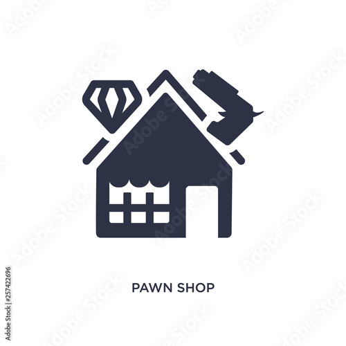 pawn shop icon on white background. Simple element illustration from jewelry concept.