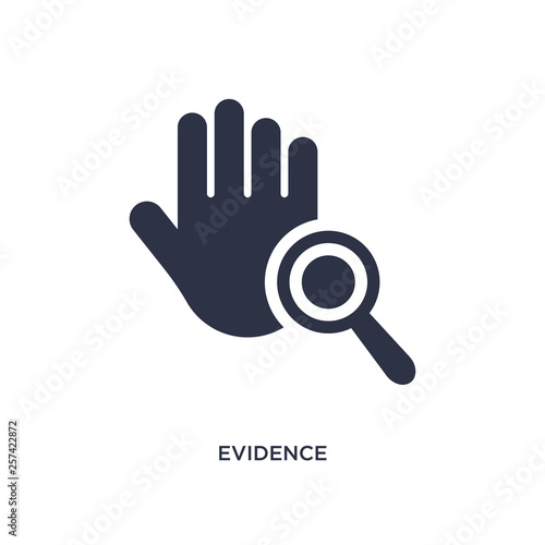 evidence icon on white background. Simple element illustration from law and justice concept.