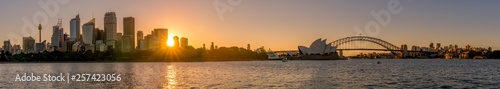 Panorama von der Skyline von Sydney mit botanischem Garten im Vordergrund