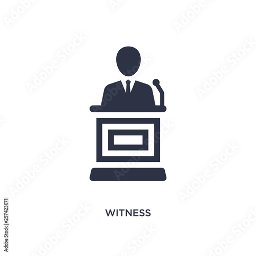 witness icon on white background. Simple element illustration from law and justice concept.