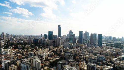 A spectacular view of the central region of Israel. Tel Aviv  Ramat Gan