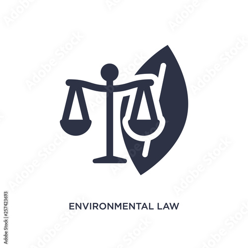 environmental law icon on white background. Simple element illustration from law and justice concept.