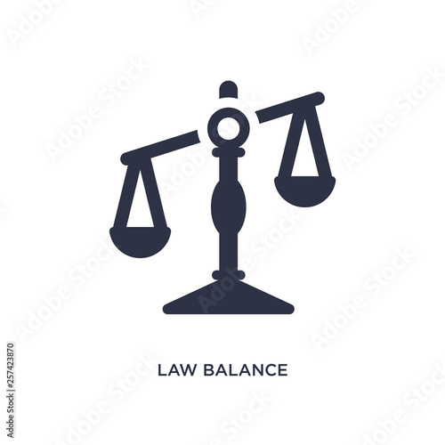 law balance icon on white background. Simple element illustration from law and justice concept.