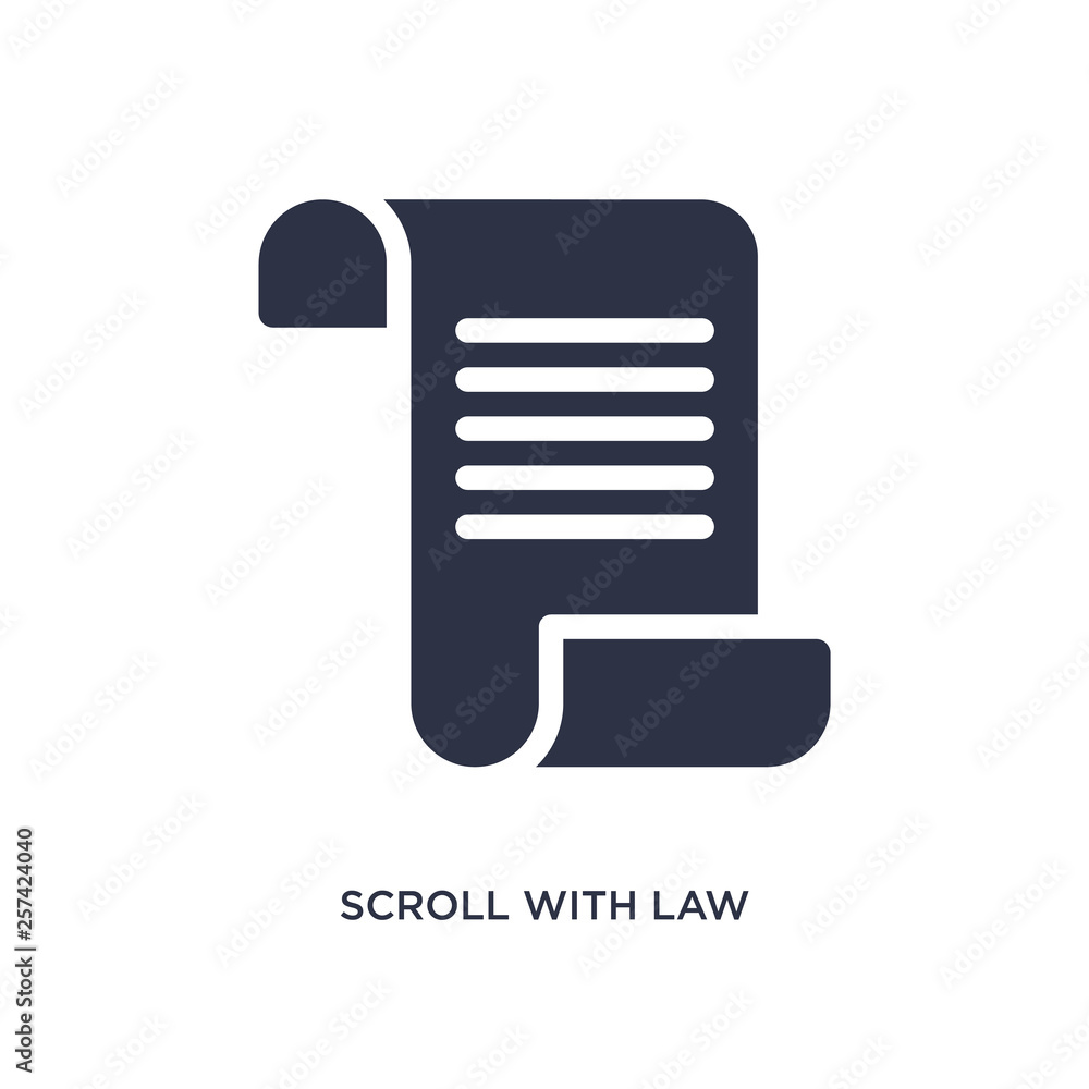 scroll with law icon on white background. Simple element illustration from law and justice concept. scroll with law icon on white background. Simple element illustration from law and justice concept.