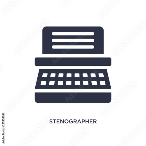 stenographer icon on white background. Simple element illustration from law and justice concept. photo