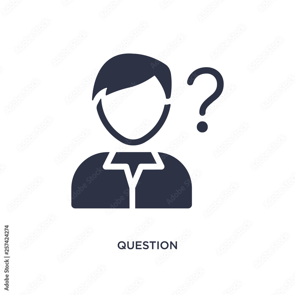 question icon on white background. Simple element illustration from strategy concept. question icon on white background. Simple element illustration from strategy concept.
