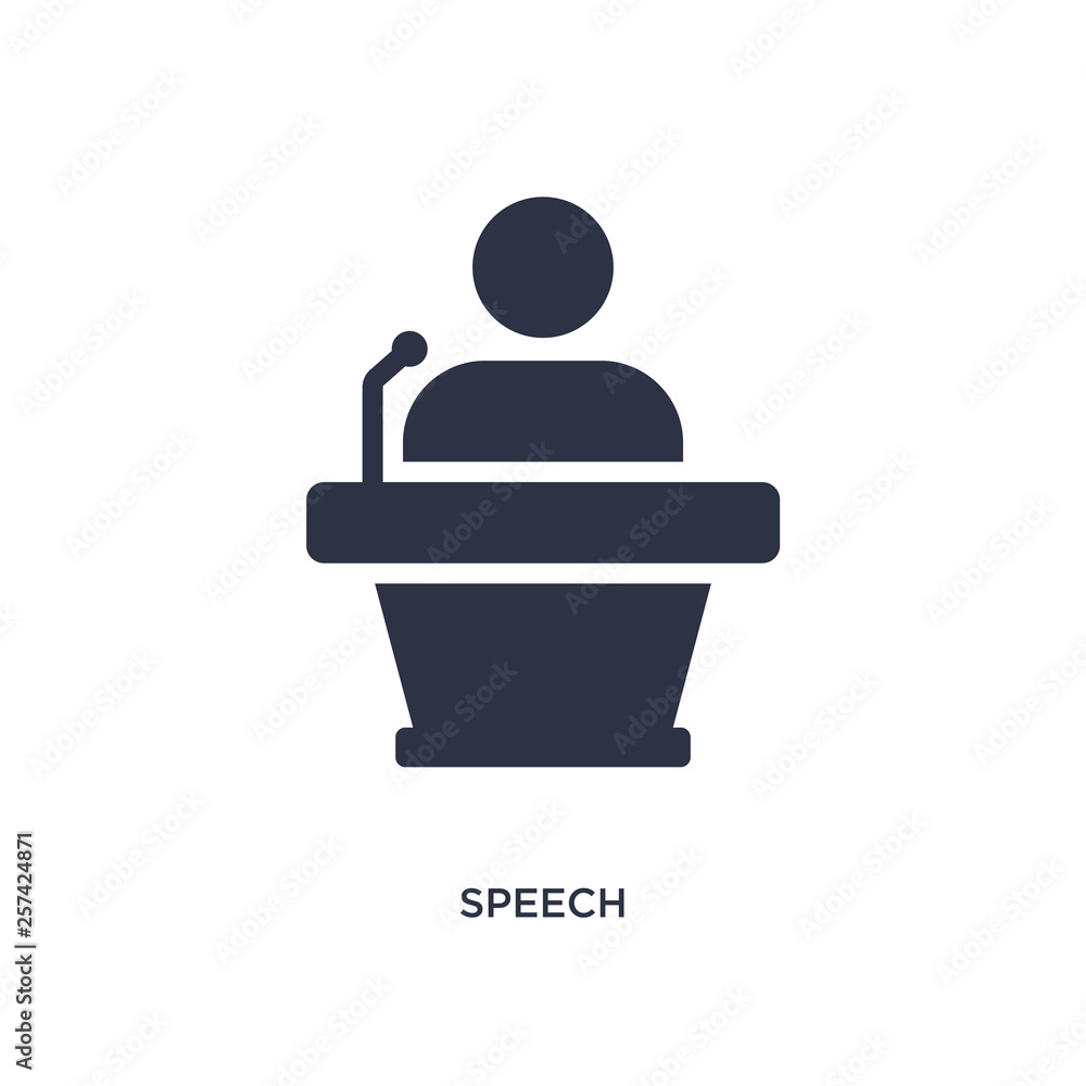 speech icon on white background. Simple element illustration from strategy concept. speech icon on white background. Simple element illustration from strategy concept.