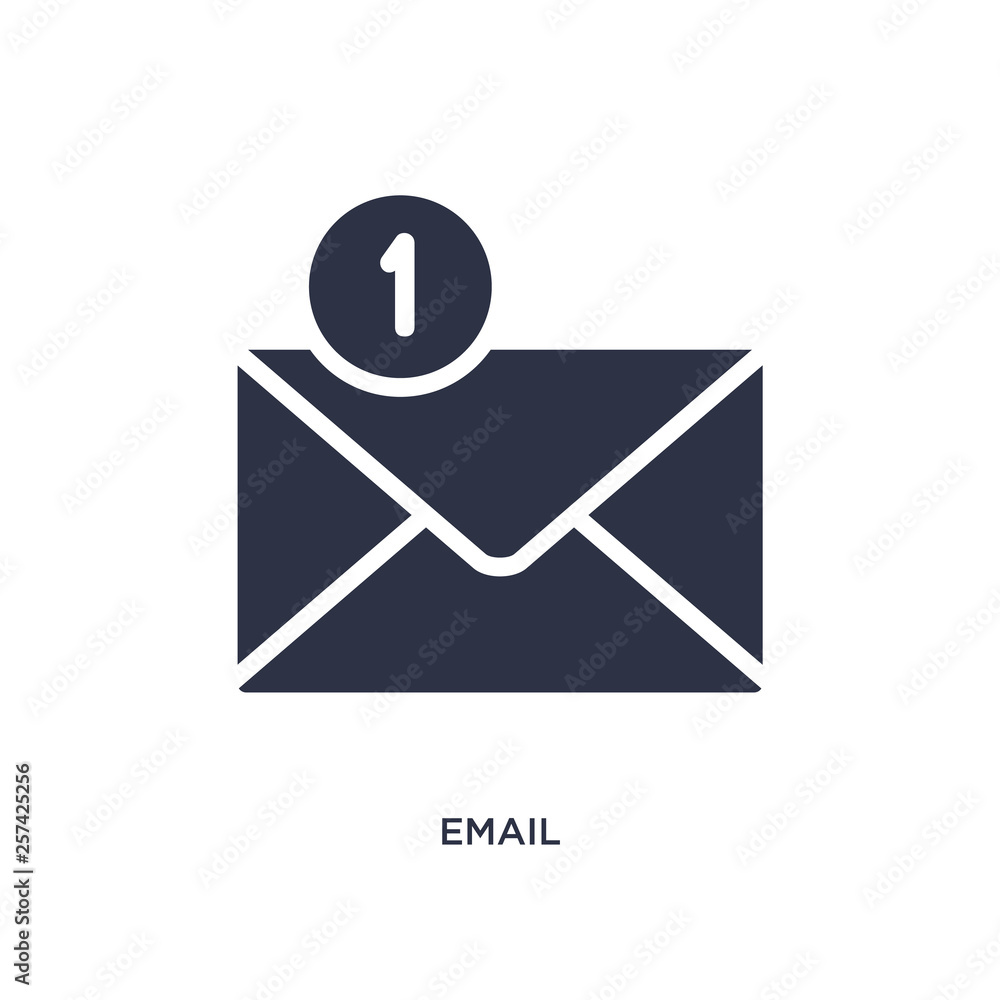 email icon on white background. Simple element illustration from strategy concept. email icon on white background. Simple element illustration from strategy concept.
