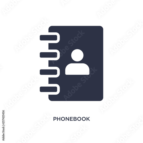 phonebook icon on white background. Simple element illustration from strategy concept.