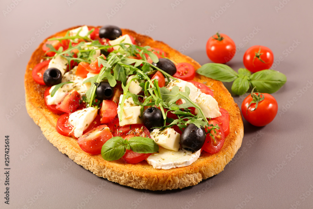 bruschetta with tomato, mozzarella and basil bruschetta with tomato, mozzarella and basil