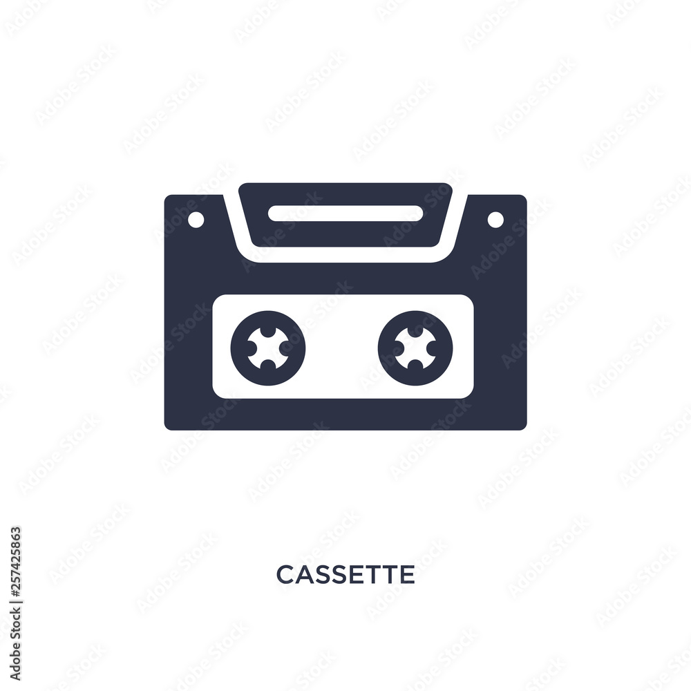 cassette icon on white background. Simple element illustration from summer concept.