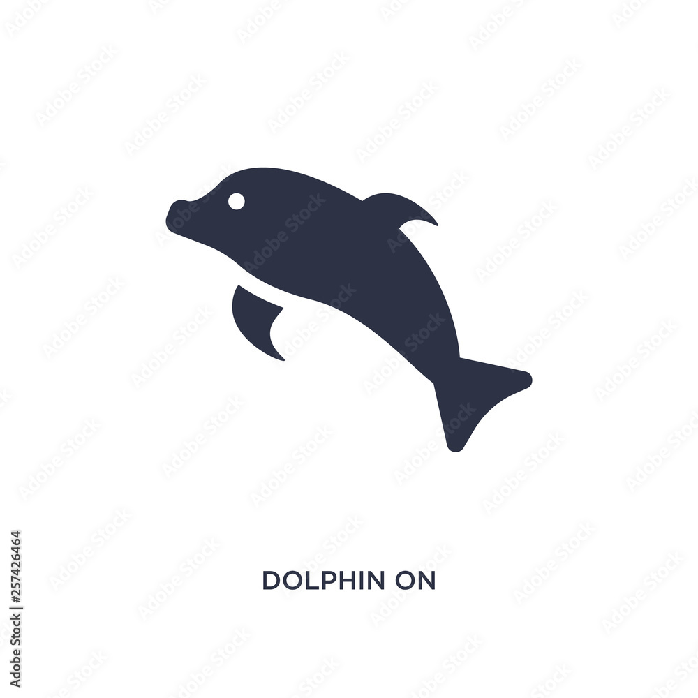 dolphin on water waves icon on white background. Simple element illustration from summer concept. dolphin on water waves icon on white background. Simple element illustration from summer concept.