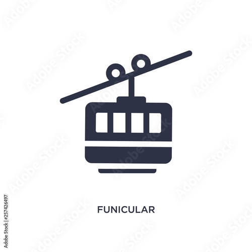 funicular icon on white background. Simple element illustration from summer concept.