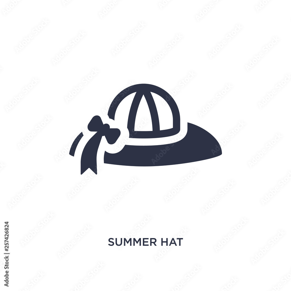 summer hat icon on white background. Simple element illustration from summer concept. summer hat icon on white background. Simple element illustration from summer concept.