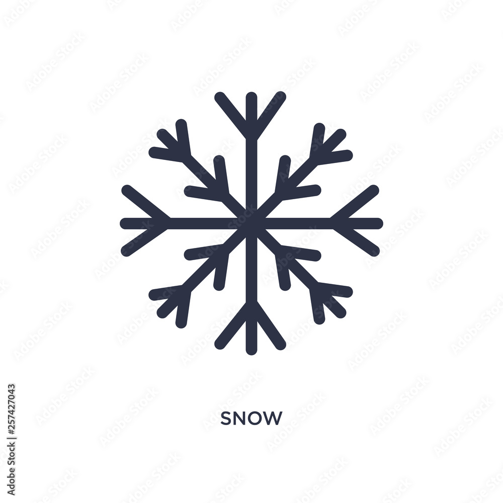 snow icon on white background. Simple element illustration from weather concept. snow icon on white background. Simple element illustration from weather concept.