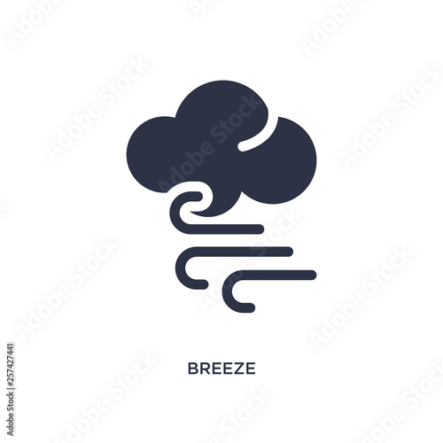breeze icon on white background. Simple element illustration from weather concept.