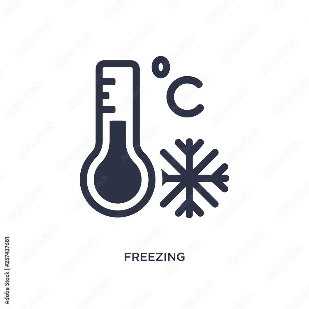 freezing icon on white background. Simple element illustration from weather concept. freezing icon on white background. Simple element illustration from weather concept.