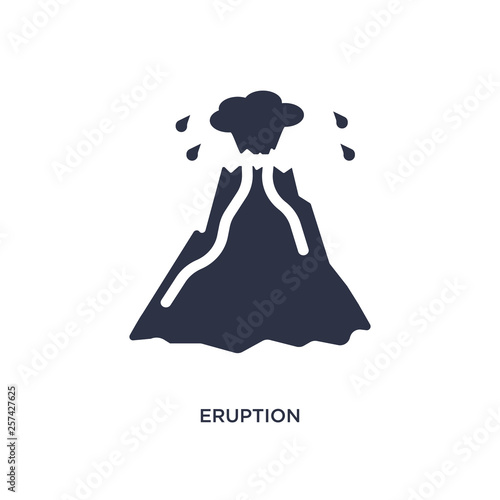 eruption icon on white background. Simple element illustration from weather concept. photo
