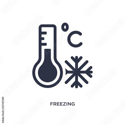 freezing icon on white background. Simple element illustration from weather concept.