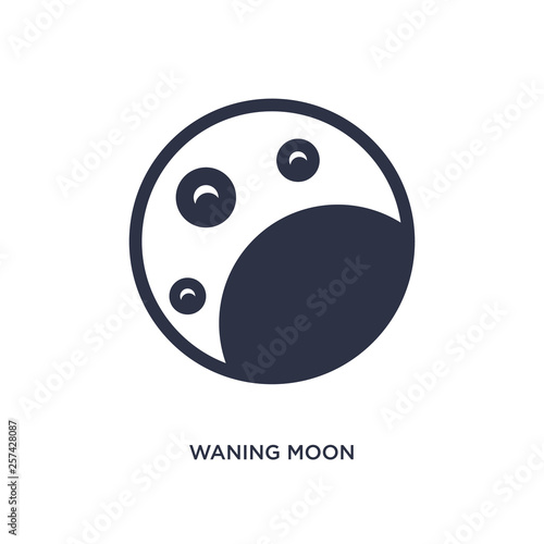 waning moon icon on white background. Simple element illustration from weather concept.