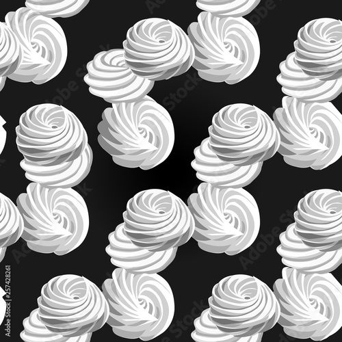 Marshmellow white homemade zephyr zefir seamless pattern