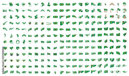 very big collection of vector flags of the Brazil