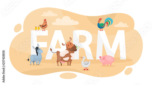 Farm concept. Idea of life on the countryside.