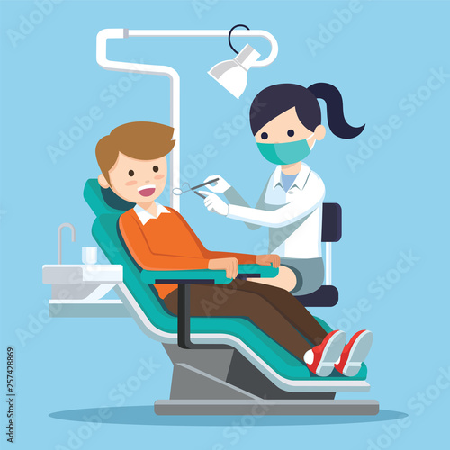 Dentist doctor examining patient