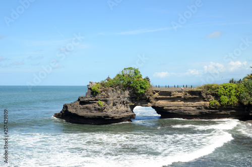 Pura Batu Bolong in the rock in Bali  Indonesia