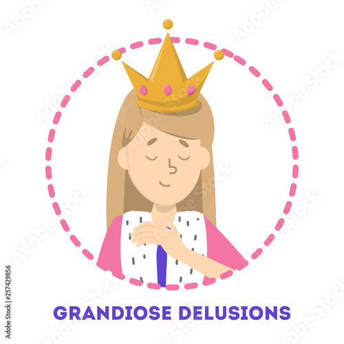 Grandiose delucion as symptom of schizophrenia and bipolar disorder