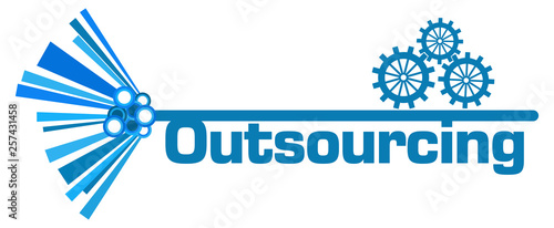 Outsourcing Gears Blue Graphical Element 