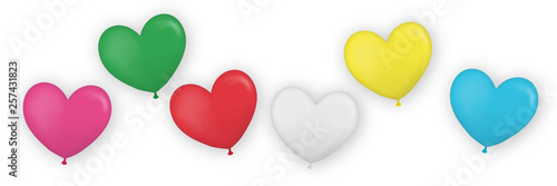 Farbige Ballons Herzform bunt