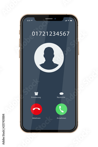 Smartphone - Bildschirm Anruf UI Konzept