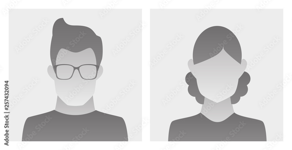 avatar icons grey - man and woman avatar icons grey - man and woman