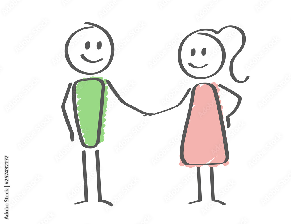 Stick Figure - people shaking hands - contract Stick Figure - people shaking hands - contract