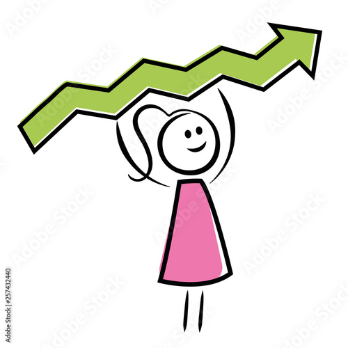 Frau mit Pfeil - Business