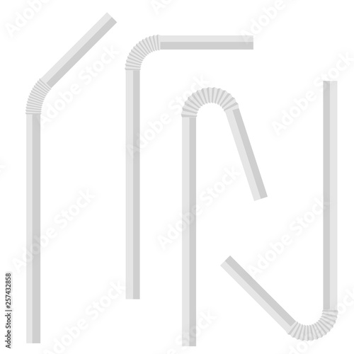 Empty White Drinking Straws