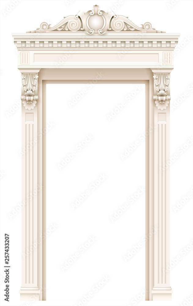 Obraz premium Classic white architectural door facade frame