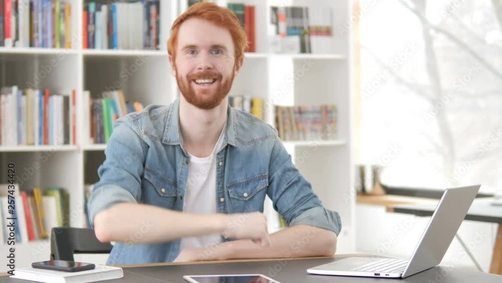 Thumbs Up by Casual Redhead Man at Work Thumbs Up by Casual Redhead Man at Work