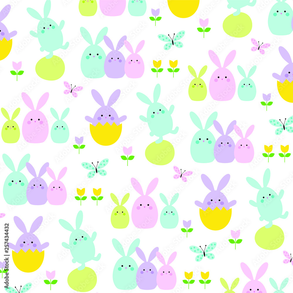 cute easter bunnies tulips and butterflies cute easter bunnies tulips and butterflies