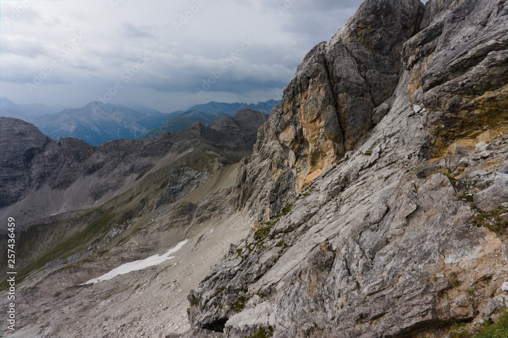 The Alps. Landscapes. pointed spiky rock peaks